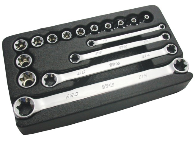 SP - 16PC E TORX 3/8 INCH DR SOCKET & SPANNER SET 